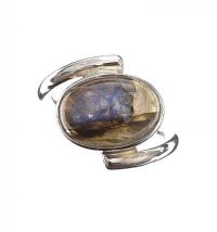 STERLING SILVER RING SET WITH SPECTROLITE at Ross's Online Art Auctions