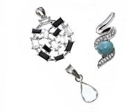 THREE STERLING SILVER GEM-SET PENDANTS at Ross's Online Art Auctions