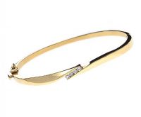 14CT GOLD DIAMOND BANGLE at Ross's Online Art Auctions