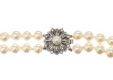 DOUBLE STRAND OF FAUX PEARLS WITH CRYSTAL-SET CLASP at Ross's Online Art Auctions