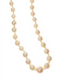 VINTAGE STRAND OF GRADUATED CULTURED PEARLS WITH STERLING SILVER CLASP at Ross's Online Art Auctions