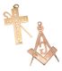 TWO 9CT GOLD MASONIC PENDANTS, ONE CRYSTAL-SET at Ross's Online Art Auctions