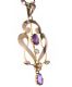 EDWARDIAN 9CT GOLD AMETHYST AND SEED PEARL PENDANT AND CHAIN at Ross's Online Art Auctions