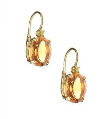 18CT GOLD CITRINE AND YELLOW DIAMOND EARRINGS at Ross's Online Art Auctions
