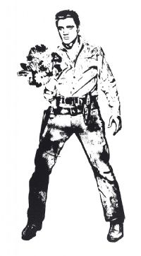 ELVIS WITH FLOWERS by Bambi at Ross's Online Art Auctions