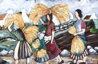 HARVESTING WHEAT by Irish School at Ross's Online Art Auctions