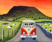 ANDY PATS WANDERING SHEEP VISIT SLEMISH by Andy Pats at Ross's Online Art Auctions