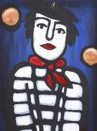 CLOWN WITH THE RED SCARF by Irish School at Ross's Online Art Auctions