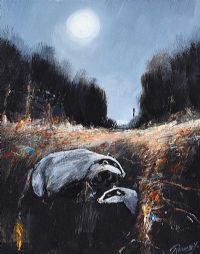 MOONLIGHT BADGERS by J.P. Rooney at Ross's Online Art Auctions