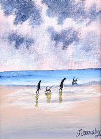 A WALK ON THE BEACH by John Ormsby at Ross's Online Art Auctions