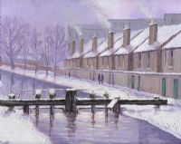 SNOWY ROYAL CANAL, DUBLIN by Sean Loughrey at Ross's Online Art Auctions