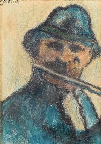 PLAYING THE FLUTE by William Conor RHA RUA at Ross's Online Art Auctions