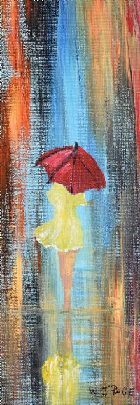 A STROLL IN THE RAIN by W.J. Page at Ross's Online Art Auctions