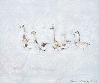 GEESE ON PATROL by Con Campbell at Ross's Online Art Auctions