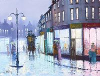RAINY NIGHT, PARIS STREET by Barry Hilton at Ross's Online Art Auctions