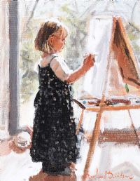 THE LITTLE ARTIST by Rowland Davidson at Ross's Online Art Auctions