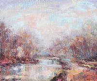 RIVER LAGAN EARLY MORNING by Nigel Allison at Ross's Online Art Auctions