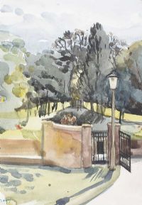 THE PARK ENTRANCE by Olive Henry RUA at Ross's Online Art Auctions