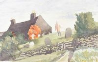 THE OLD CHURCH GRAVEYARD by Olive Henry RUA at Ross's Online Art Auctions