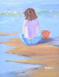 WATCHING THE WAVES by Marjorie Wilson at Ross's Online Art Auctions