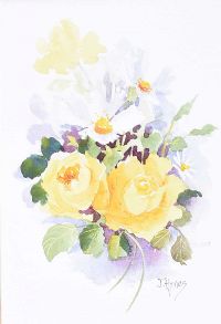 STILL LIFE, YELLOW ROSES by Joseph Hynes at Ross's Online Art Auctions