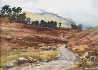 THE ROAD TO THE LOCHS, GLEN LYON, SCOTLAND by Wycliffe Egginton RI RCA at Ross's Online Art Auctions