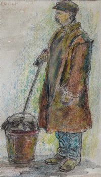 THE ROAD SWEEPER by William Conor RHA RUA at Ross's Online Art Auctions