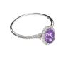 18CT WHITE GOLD AMETHYST AND DIAMOND RING at Ross's Online Art Auctions