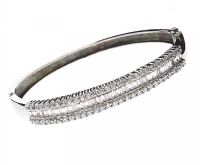 SILVER CUBIC ZIRCONIA BANGLE at Ross's Online Art Auctions