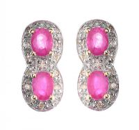 9CT GOLD RUBY AND DIAMOND EARRINGS at Ross's Online Art Auctions