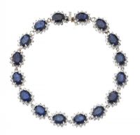 18CT WHITE GOLD SAPPHIRE AND DIAMOND BRACELET at Ross's Online Art Auctions