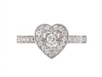 18CT WHITE GOLD DIAMOND HEART-SHAPED RING at Ross's Online Art Auctions
