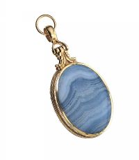 GOLD-TONE AGATE FOB PENDANT at Ross's Online Art Auctions