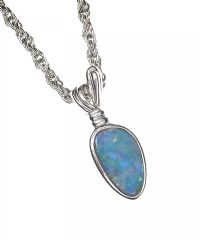 STERLING SILVER OPAL NECKLACE at Ross's Online Art Auctions
