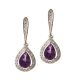 SUITE OF STERLING SILVER AND CRYSTAL JEWELLERY SET WITH AMETHYST at Ross's Online Art Auctions