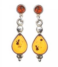 SILVER AMBER EARRINGS at Ross's Online Art Auctions