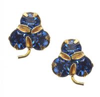 9CT GOLD BLUE STONE EARRINGS at Ross's Online Art Auctions