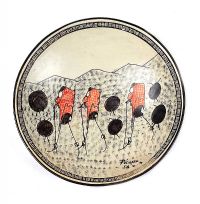 LARGE HAND PAINTED DECORATIVE BOWL at Ross's Online Art Auctions