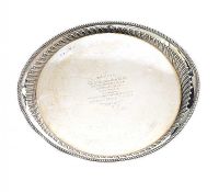 SILVER PRESENTATION SALVER at Ross's Online Art Auctions