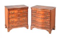 PAIR OF MAHOGANY SERPENTINE FRONT CHESTS OF DRAWERS at Ross's Online Art Auctions