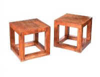 PAIR OF HARDWOOD LAMP TABLES at Ross's Online Art Auctions