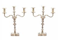 PAIR OF VICTORIAN SILVER CANDELABRA at Ross's Online Art Auctions