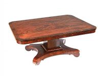 FINE ANTIQUE FEATHERED MAHOGANY COFFEE TABLE at Ross's Online Art Auctions