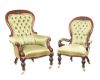THREE PIECE VICTORIAN DEEP BUTTONED SUITE at Ross's Online Art Auctions
