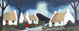 PATH THROUGH THE VILLAGE by Irish School at Ross's Online Art Auctions