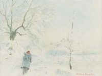OUT FOR A WALK, FEBRUARY by Rowland Davidson at Ross's Online Art Auctions