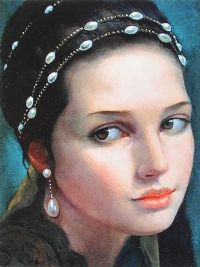 PEARLS IN HER HAIR by Ken Hamilton at Ross's Online Art Auctions