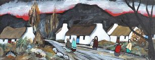 A CHAT ON THE PATH HOME by Irish School at Ross's Online Art Auctions
