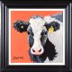 COW ON RED by Ronald Keefer at Ross's Online Art Auctions