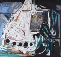 BOAT OF THE WARRIORS by Jonathan Hague at Ross's Online Art Auctions